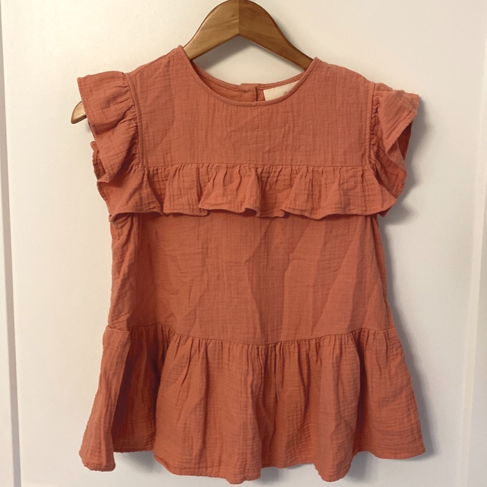 Frilled short sleeve top